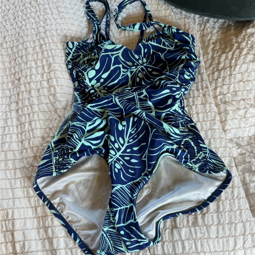Tropical Leaf Print Swimsuit
